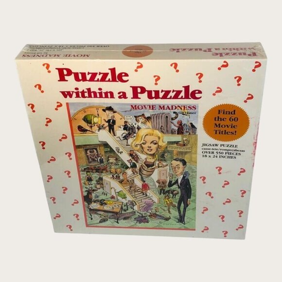Movie Madness Jigsaw Puzzle By Gil Eisner 550+ Pieces New Sealed - Picture 2 of 5